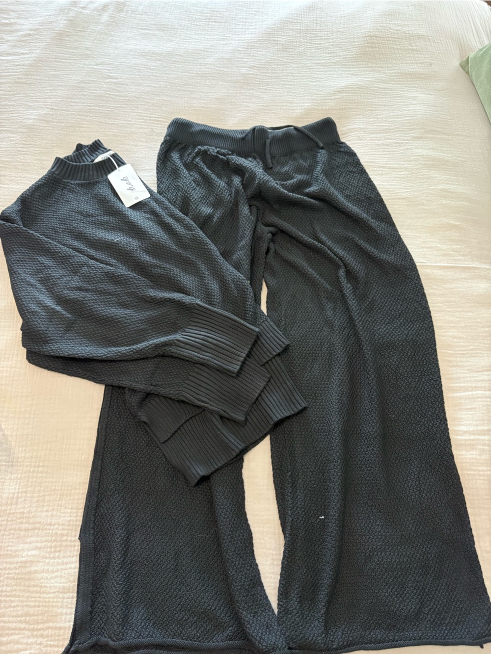 Source Unknown Black Knit Two-Piece Lounge Set